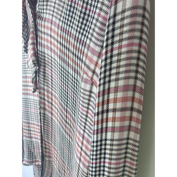 J. Jill Womens Medium Plaid Tearose‎ Long sleeve Brand New - Picture 8 of 8